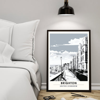 Affiche Brighton- Impression de voyage Brighton - Impression Paysage Urbain Artistique - Collection Souvenirs du Royaume-Uni