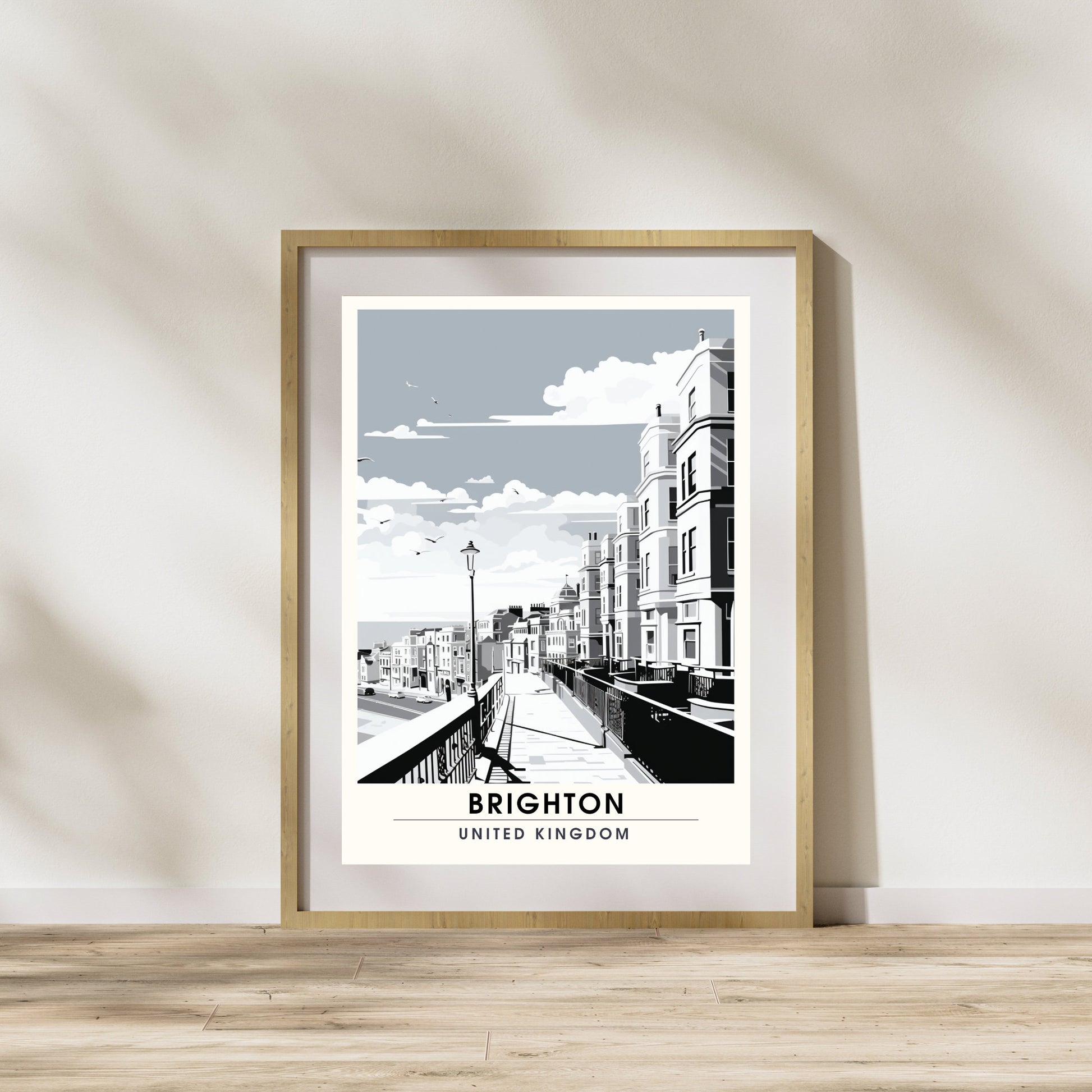 Affiche Brighton- Impression de voyage Brighton - Impression Paysage Urbain Artistique - Collection Souvenirs du Royaume-Uni