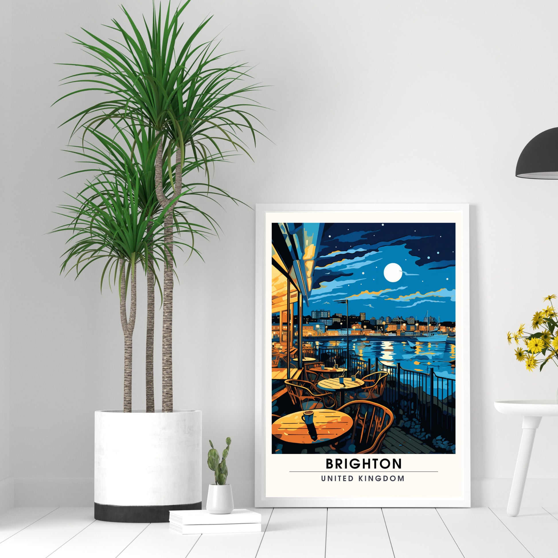 Affiche Brighton- Impression de voyage Brighton - Impression Paysage Urbain Artistique - Collection Souvenirs du Royaume-Uni