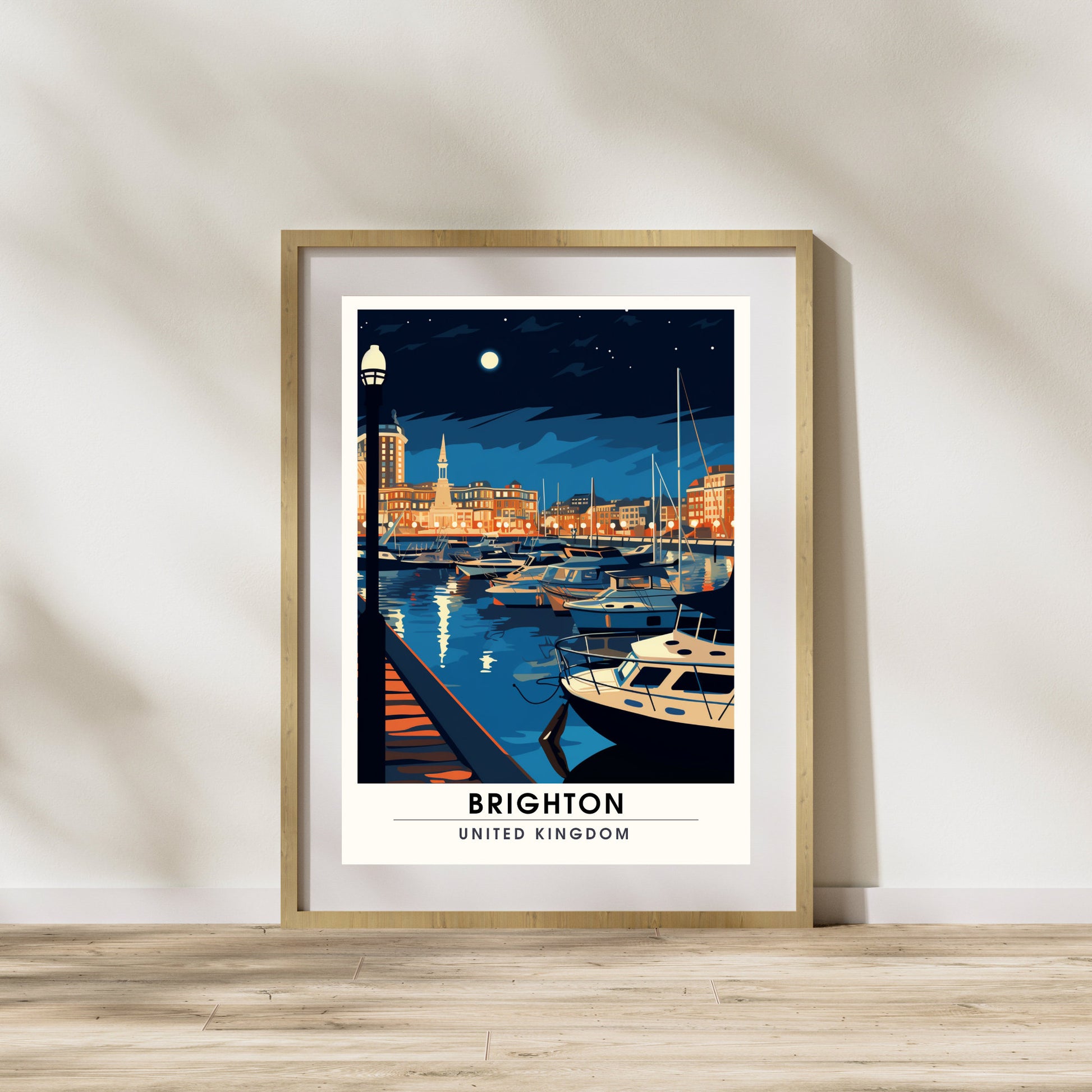 Affiche Brighton- Impression de voyage Brighton - Impression Paysage Urbain Artistique - Collection Souvenirs du Royaume-Uni