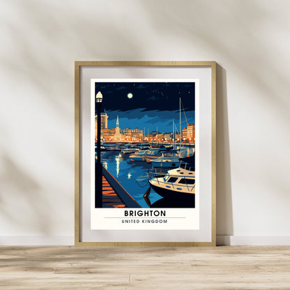 Affiche Brighton- Impression de voyage Brighton - Impression Paysage Urbain Artistique - Collection Souvenirs du Royaume-Uni