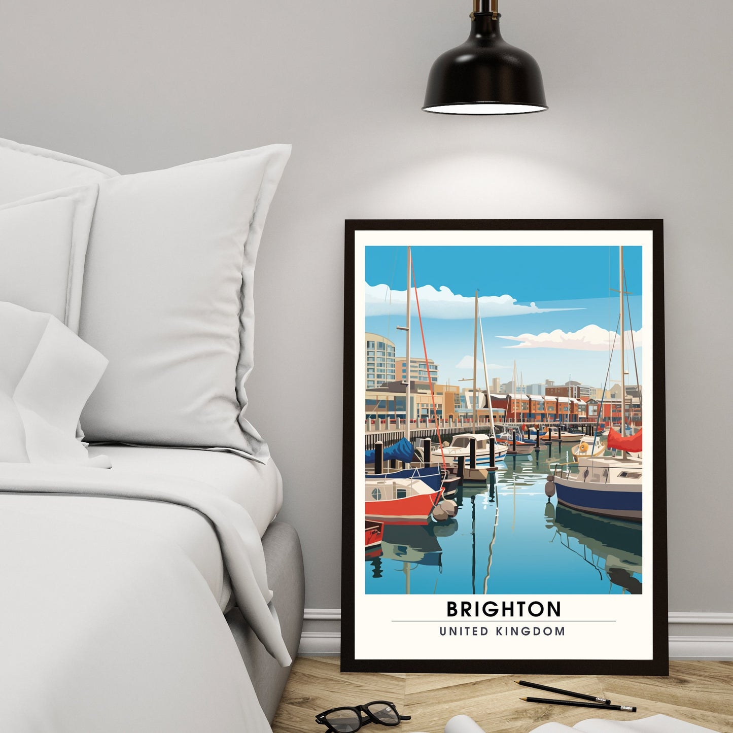 Affiche Brighton- Impression de voyage Brighton - Impression Paysage Urbain Artistique - Collection Souvenirs du Royaume-Uni