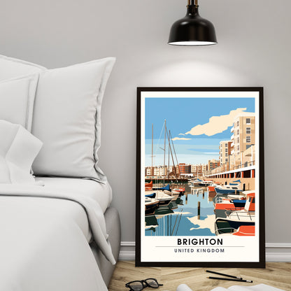 Affiche Brighton- Impression de voyage Brighton - Impression Paysage Urbain Artistique - Collection Souvenirs du Royaume-Uni