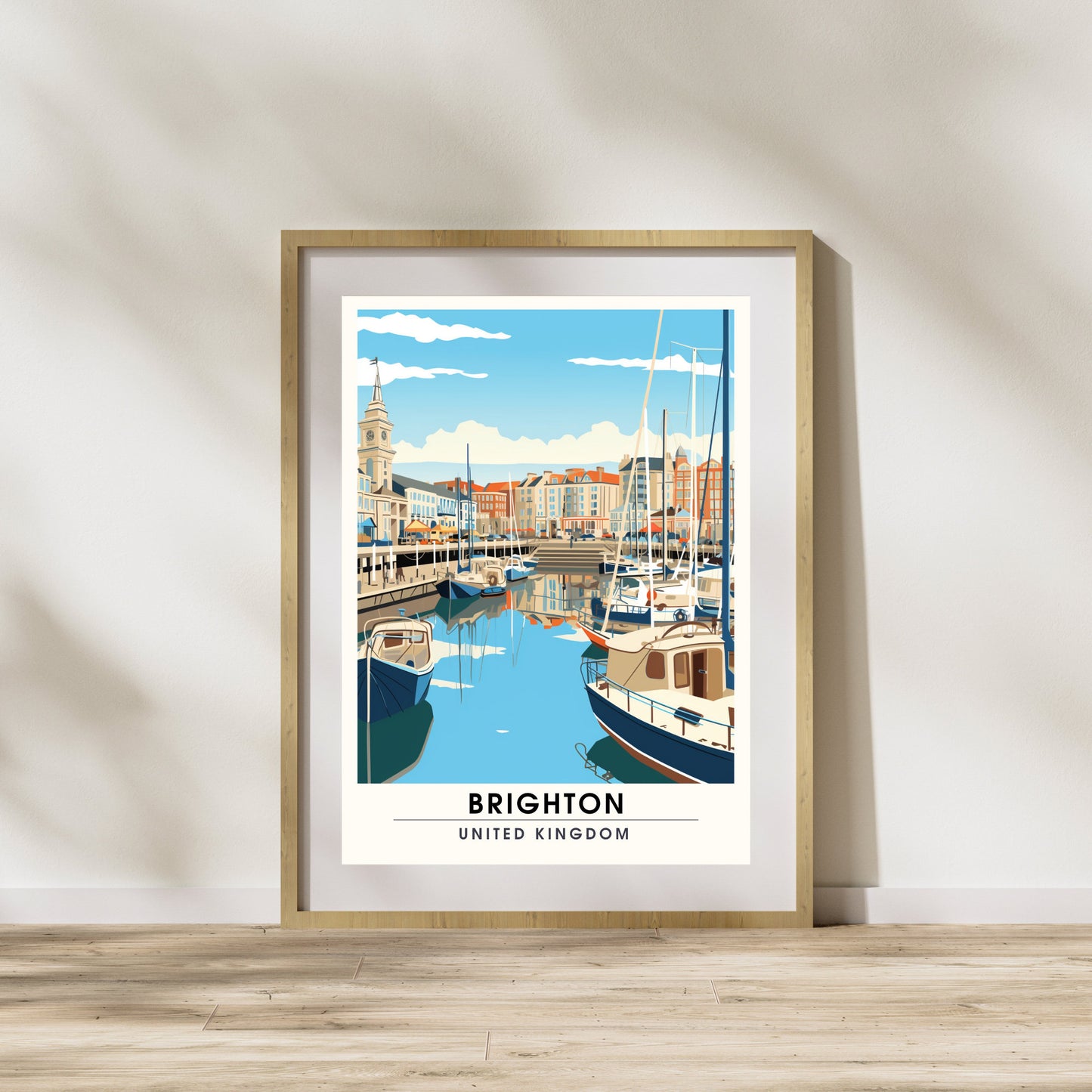 Affiche Brighton- Impression de voyage Brighton - Impression Paysage Urbain Artistique - Collection Souvenirs du Royaume-Uni