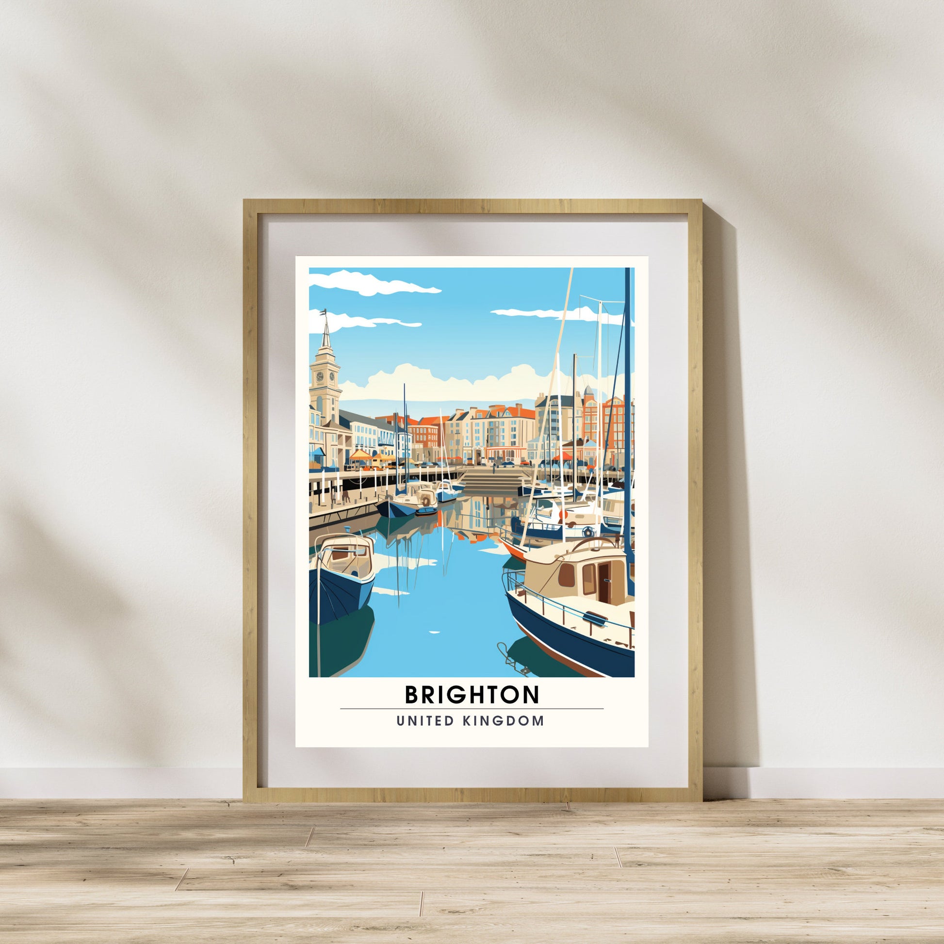 Affiche Brighton- Impression de voyage Brighton - Impression Paysage Urbain Artistique - Collection Souvenirs du Royaume-Uni