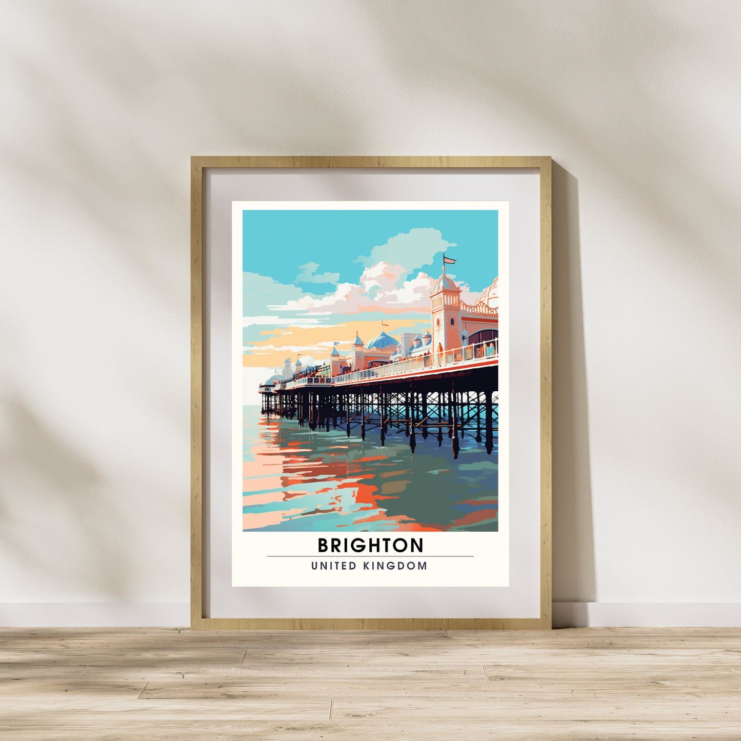 Affiche Brighton- Impression de voyage Brighton - Impression Paysage Urbain Artistique - Collection Souvenirs du Royaume-Uni