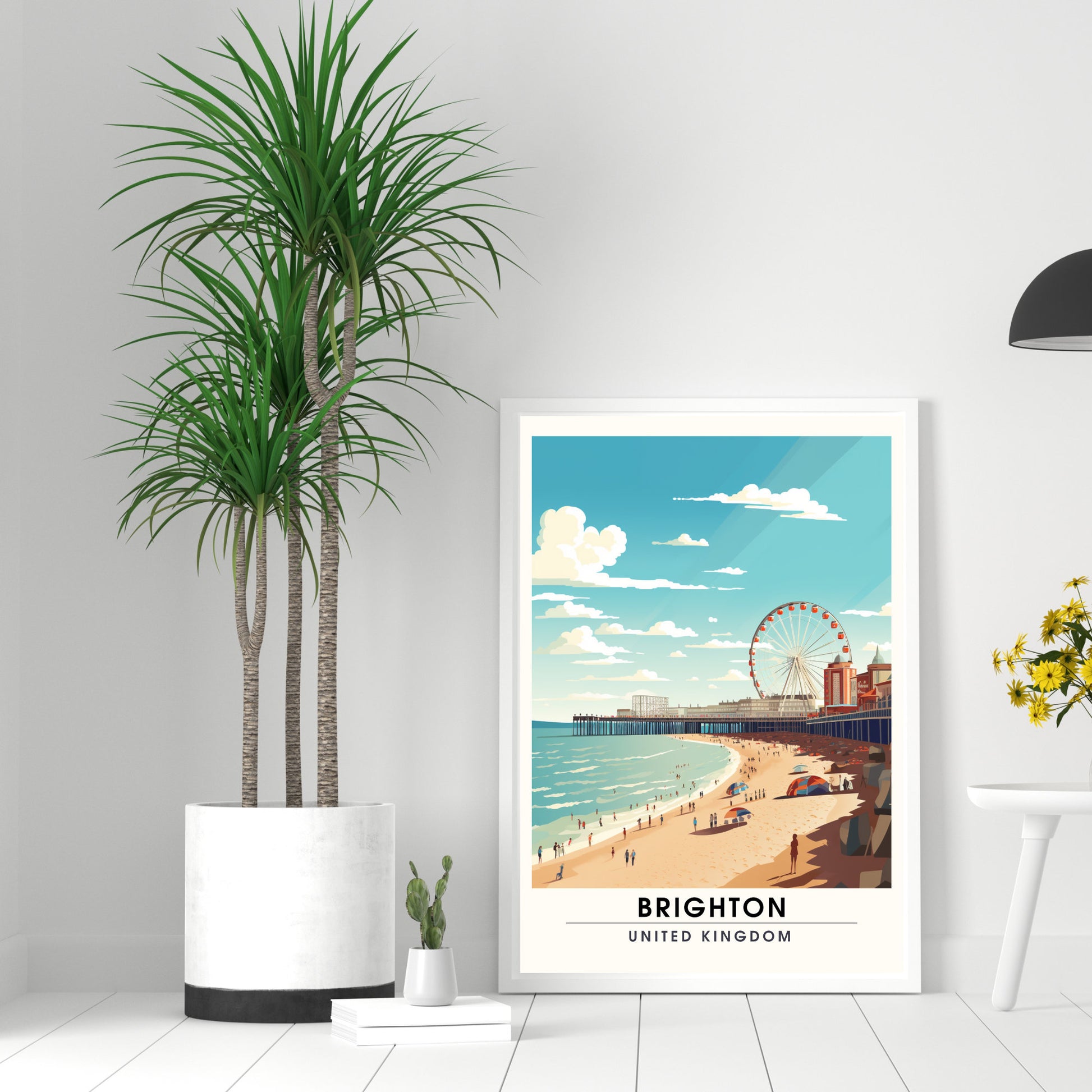 Affiche Brighton- Impression de voyage Brighton - Impression Paysage Urbain Artistique - Collection Souvenirs du Royaume-Uni