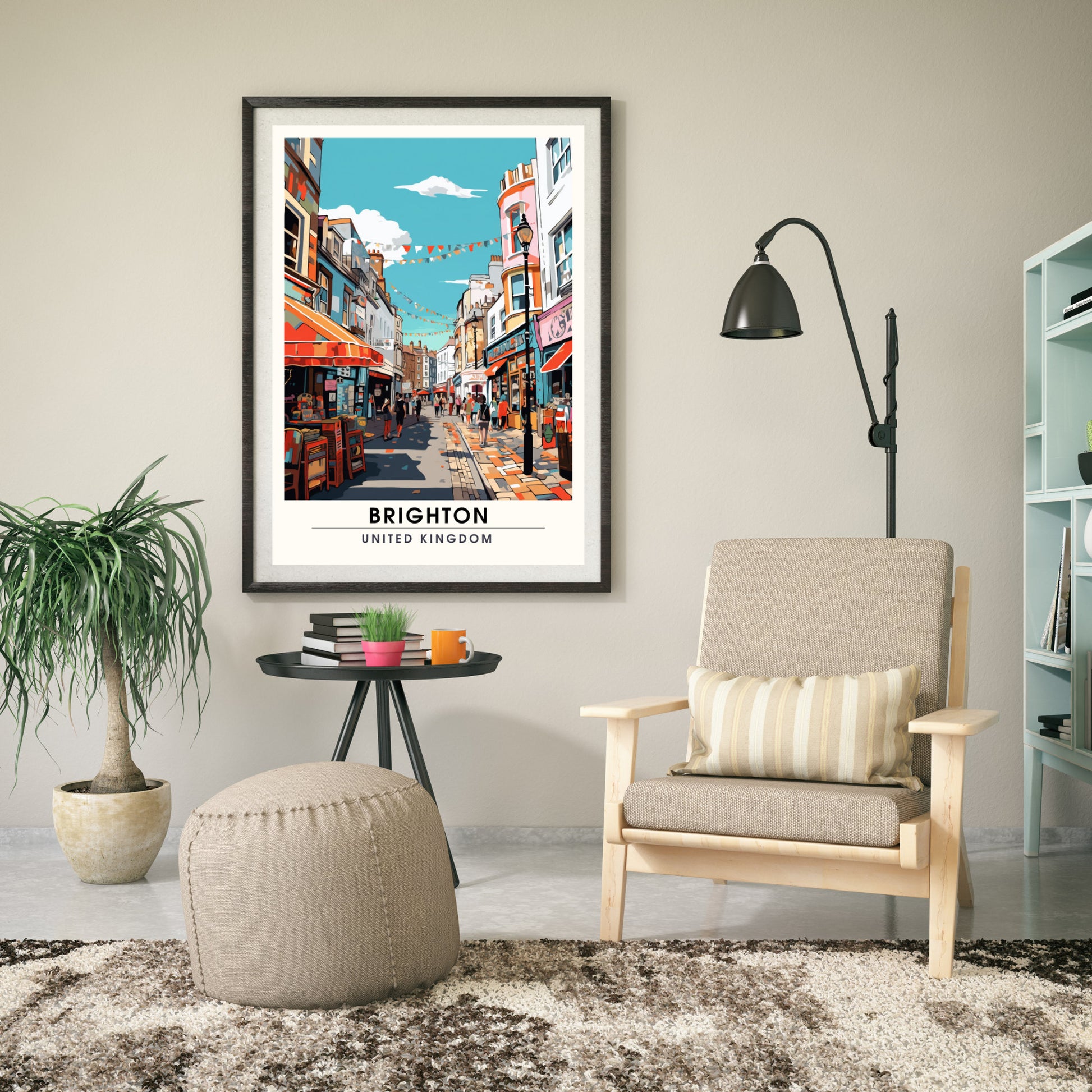 Affiche Brighton- Impression de voyage Brighton - Impression Paysage Urbain Artistique - Collection Souvenirs du Royaume-Uni