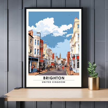 Affiche Brighton- Impression de voyage Brighton - Impression Paysage Urbain Artistique - Collection Souvenirs du Royaume-Uni