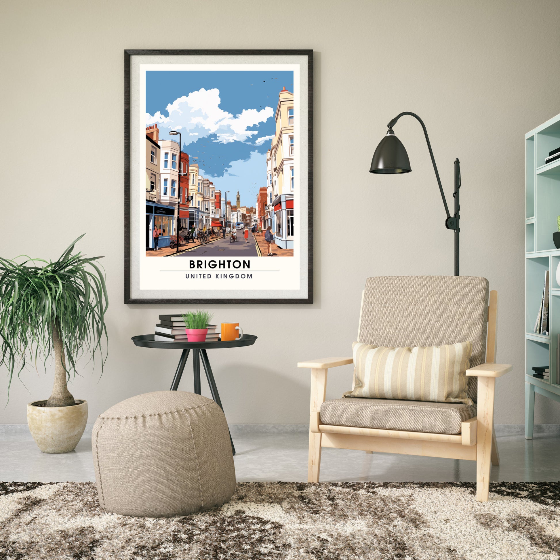 Affiche Brighton- Impression de voyage Brighton - Impression Paysage Urbain Artistique - Collection Souvenirs du Royaume-Uni