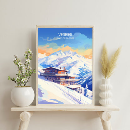 Affiche Verbier, Suisse | impression Verbier | Plongez dans la beauté des Alpes suisses