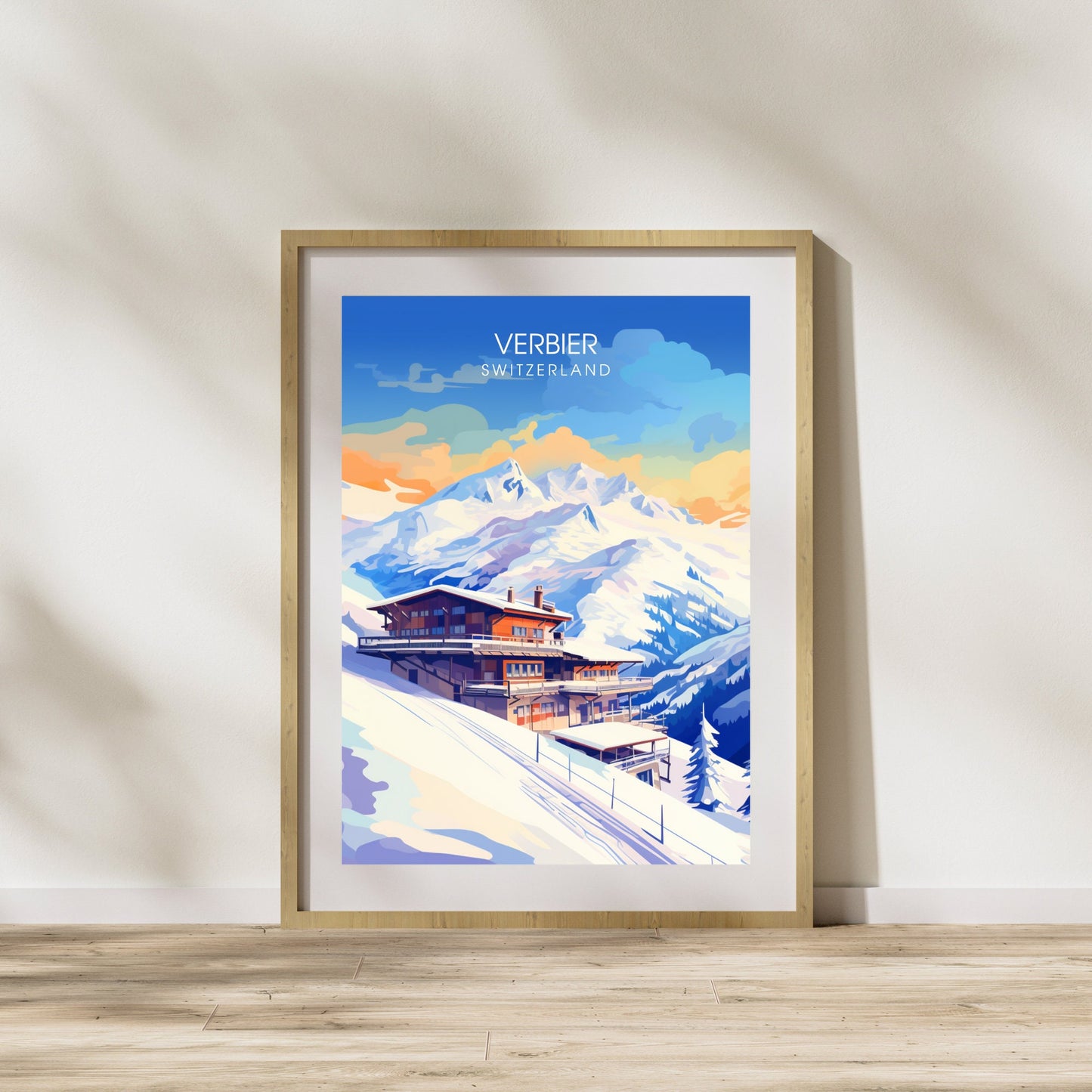 Affiche Verbier, Suisse | impression Verbier | Plongez dans la beauté des Alpes suisses