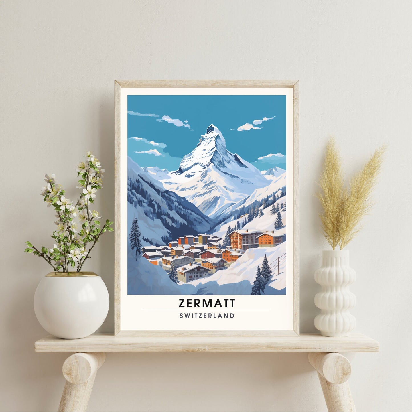 Affiche de voyage Zermatt, Suisse | impression Zermatt | Impression de voyage Zermatt