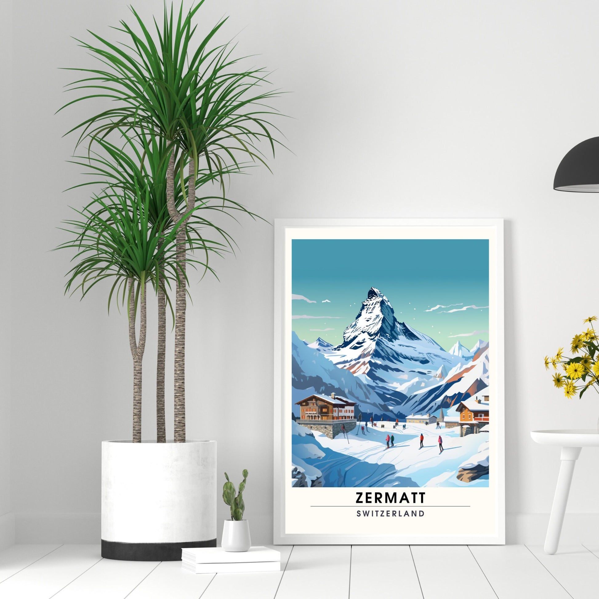 Affiche Zermatt, Suisse | impression Zermatt | Affiche Ski