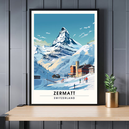 Affiche Zermatt, Suisse | impression Zermatt | Impression de voyage Suisse