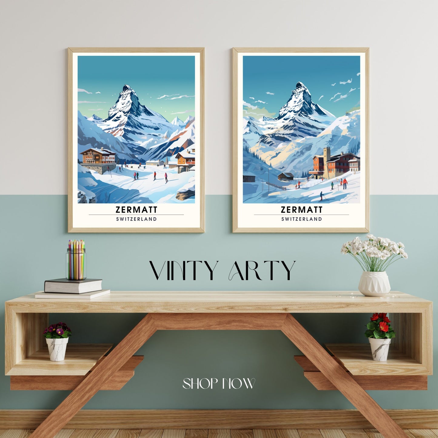 Affiche Zermatt, Suisse | impression Zermatt | Impression de voyage Suisse