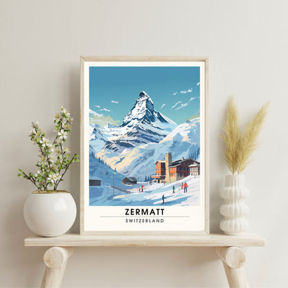 Affiche Zermatt, Suisse | impression Zermatt | Impression de voyage Suisse