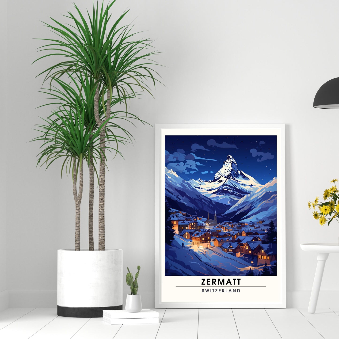 Affiche Zermatt, Suisse | impression Zermatt | Voyage nocturne Zermatt