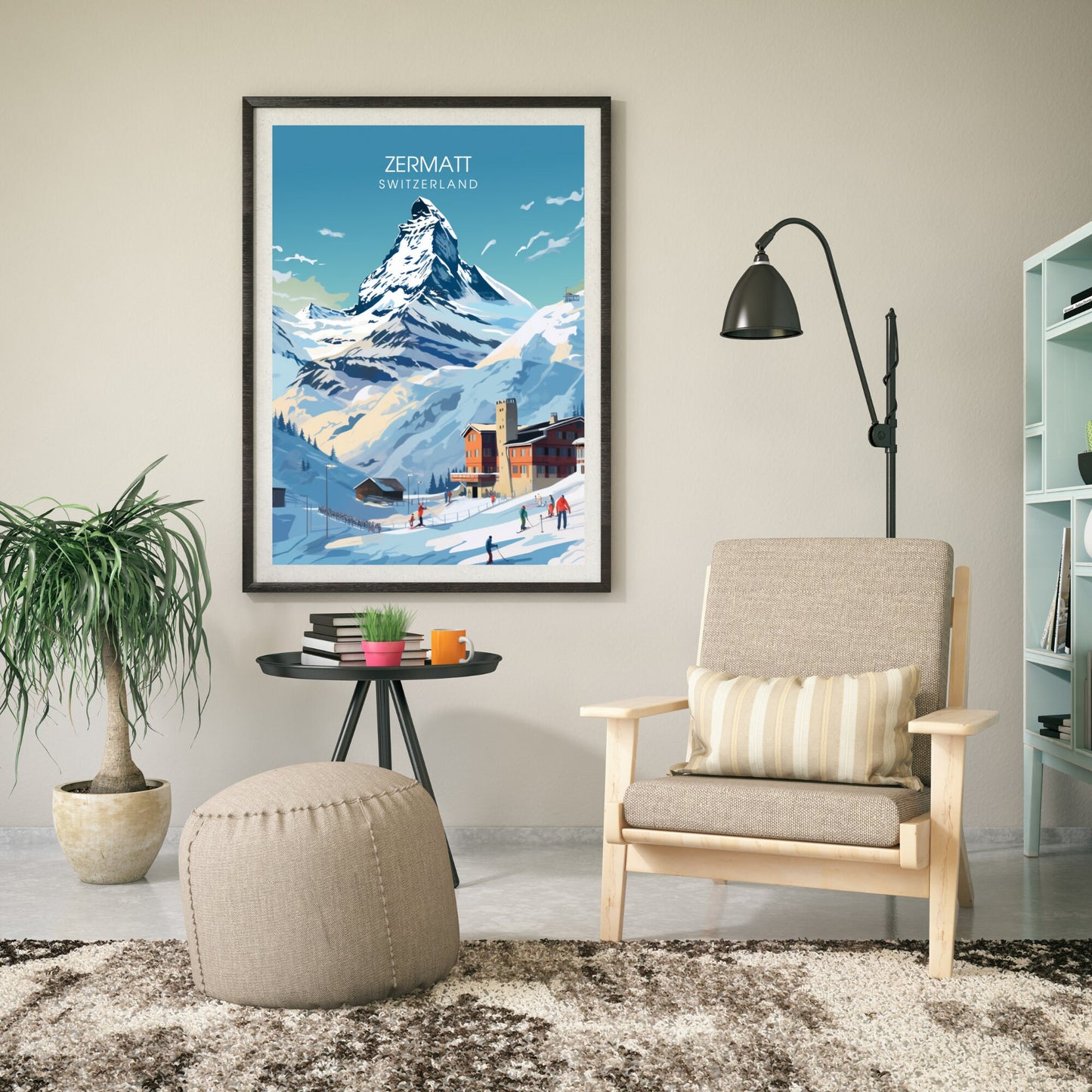 Affiche Zermatt, Suisse | impression Zermatt | affiche Voyage ski