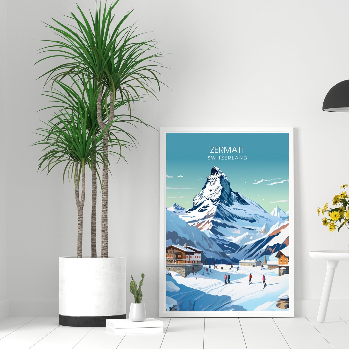 Affiche de voyage Zermatt, Suisse | impression Zermatt | affiche Voyage ski