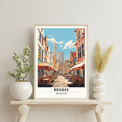 Affiche Bruges- Impression de voyage Bruges - Impression Bruges - Collection Souvenirs Belgique