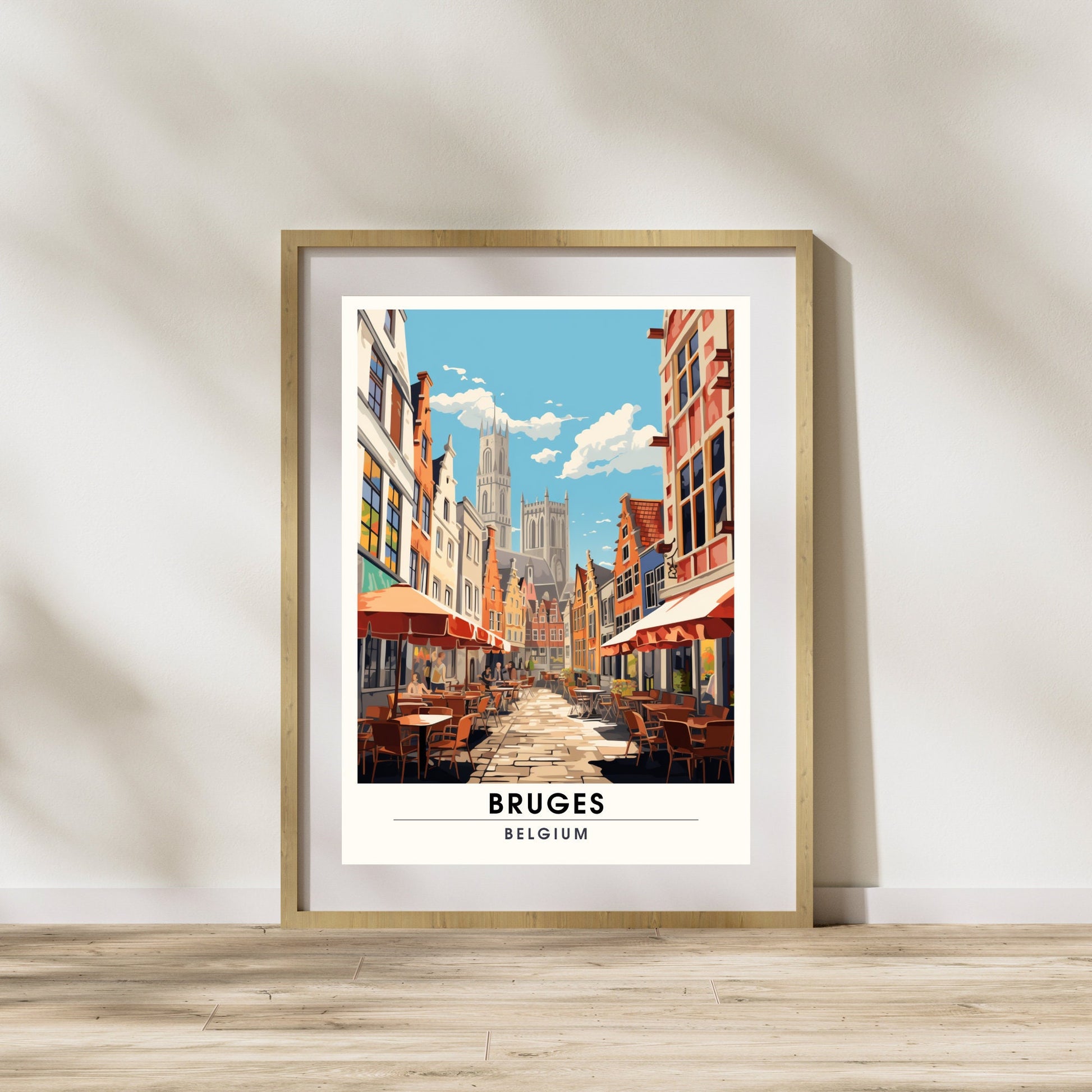 Affiche Bruges- Impression de voyage Bruges - Impression Bruges - Collection Souvenirs Belgique