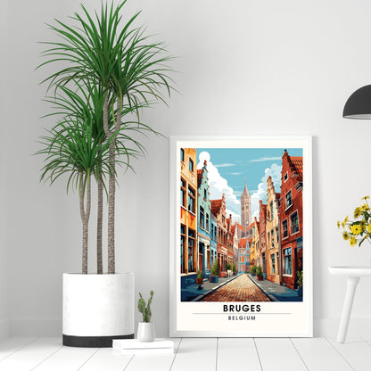 Affiche Bruges- Impression de voyage Bruges - Impression Bruges - Collection Souvenirs Belgique