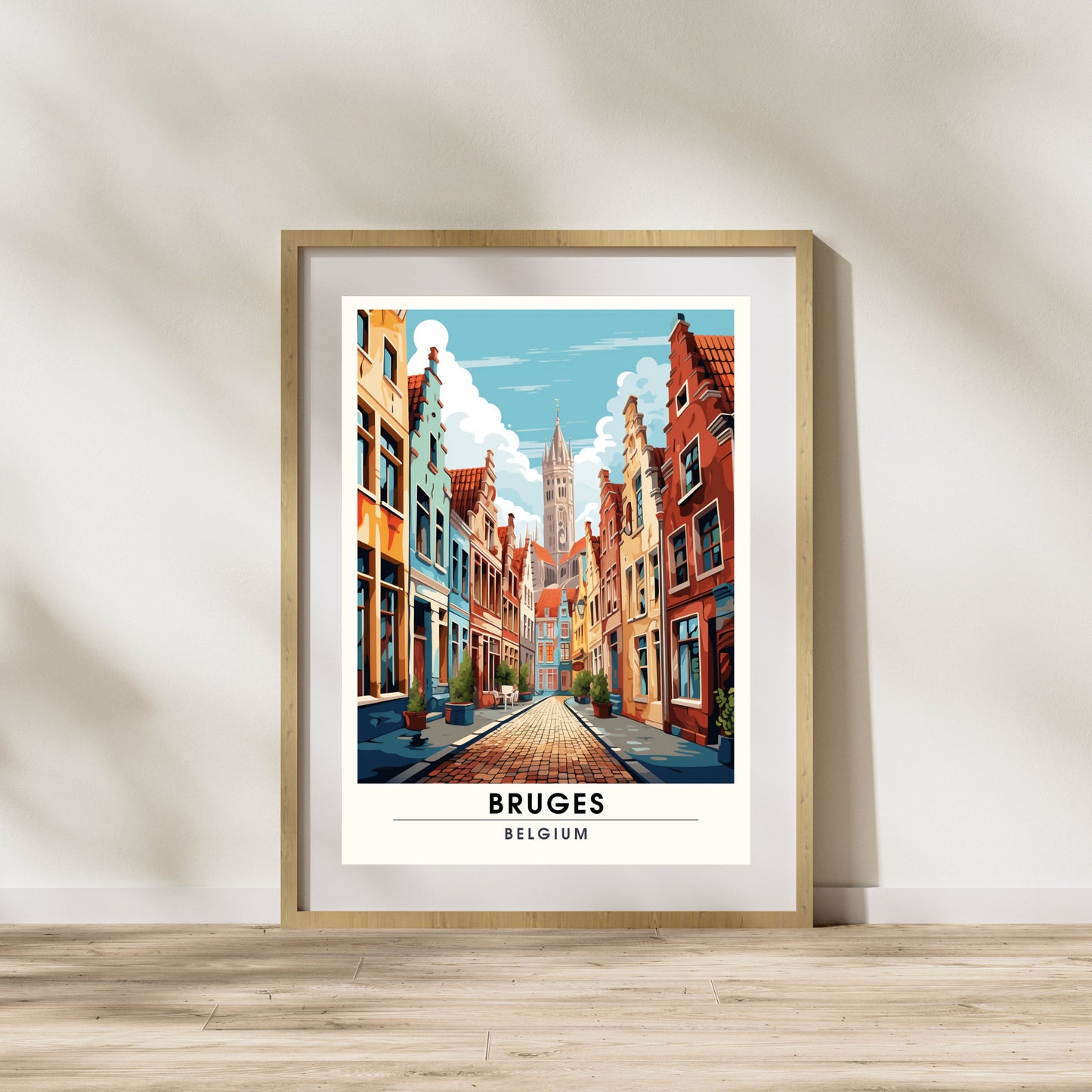 Affiche Bruges- Impression de voyage Bruges - Impression Bruges - Collection Souvenirs Belgique