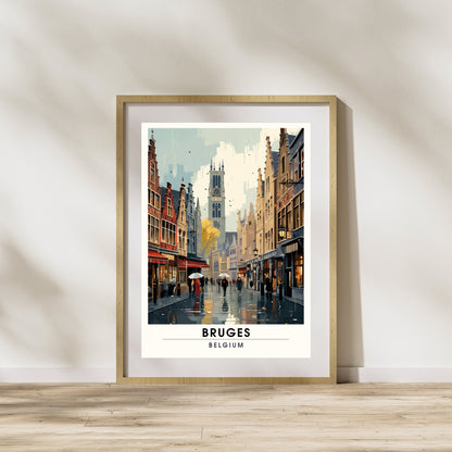 Affiche Bruges- Impression de voyage Bruges - Impression Bruges - Collection Souvenirs Belgique