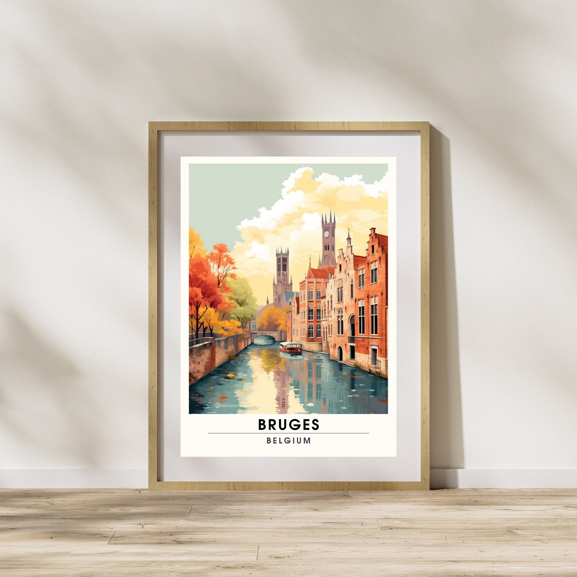 Affiche Bruges- Impression de voyage Bruges - Impression Bruges - Collection Souvenirs Belgique