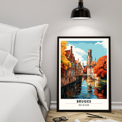 Affiche Bruges- Impression de voyage Bruges - Impression Bruges - Collection Souvenirs Belgique