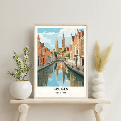 Affiche Bruges- Impression de voyage Bruges - Impression Bruges - Collection Souvenirs Belgique