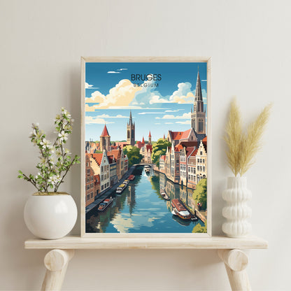 Affiche Bruges- Impression de voyage Bruges - Impression Bruges - Collection Souvenirs Belgique