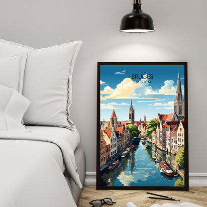 Affiche Bruges- Impression de voyage Bruges - Impression Bruges - Collection Souvenirs Belgique