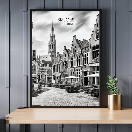 Affiche Bruges- Impression de voyage Bruges - Impression Bruges - Collection Souvenirs Belgique