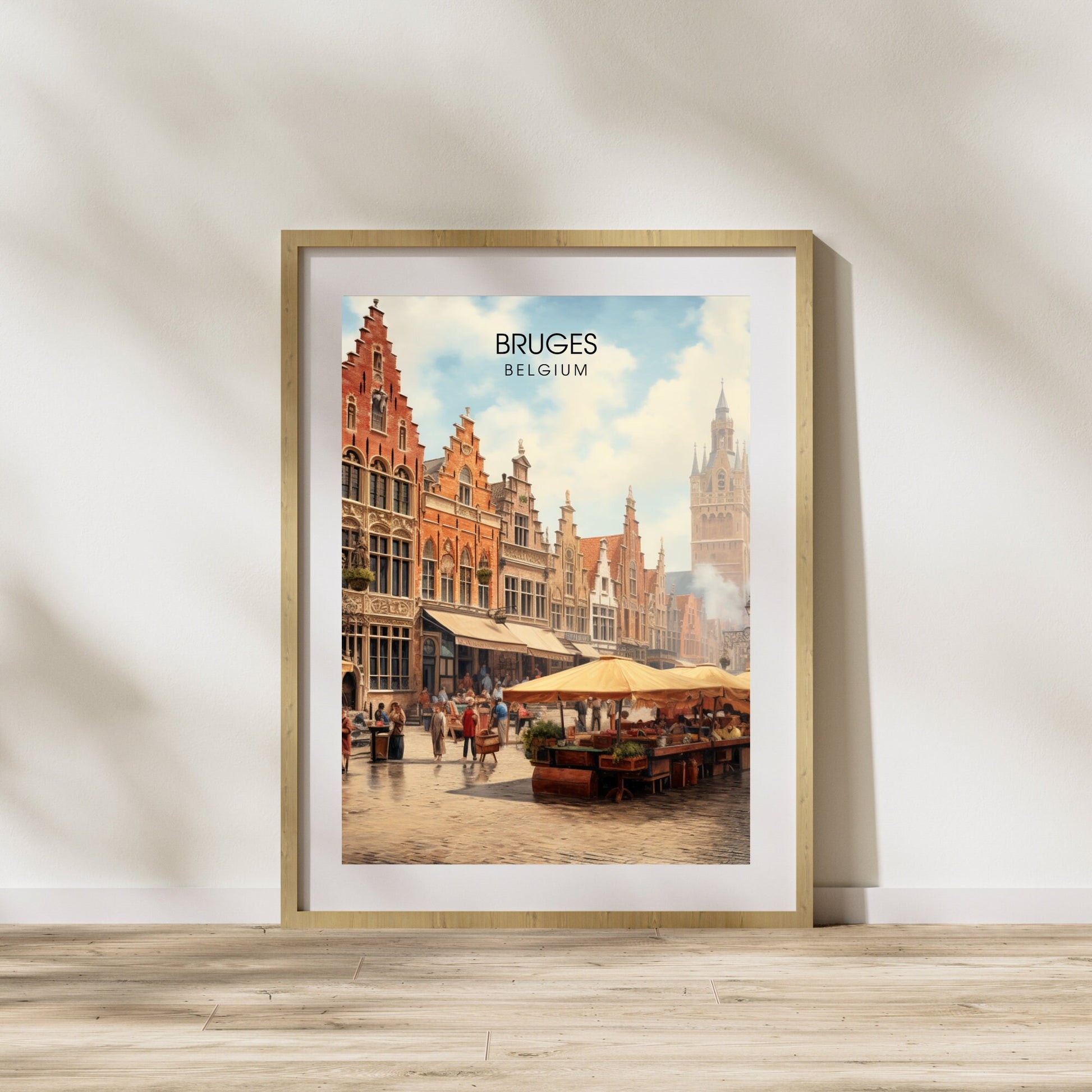 Affiche Bruges- Impression de voyage Bruges - Impression Bruges - Collection Souvenirs Belgique