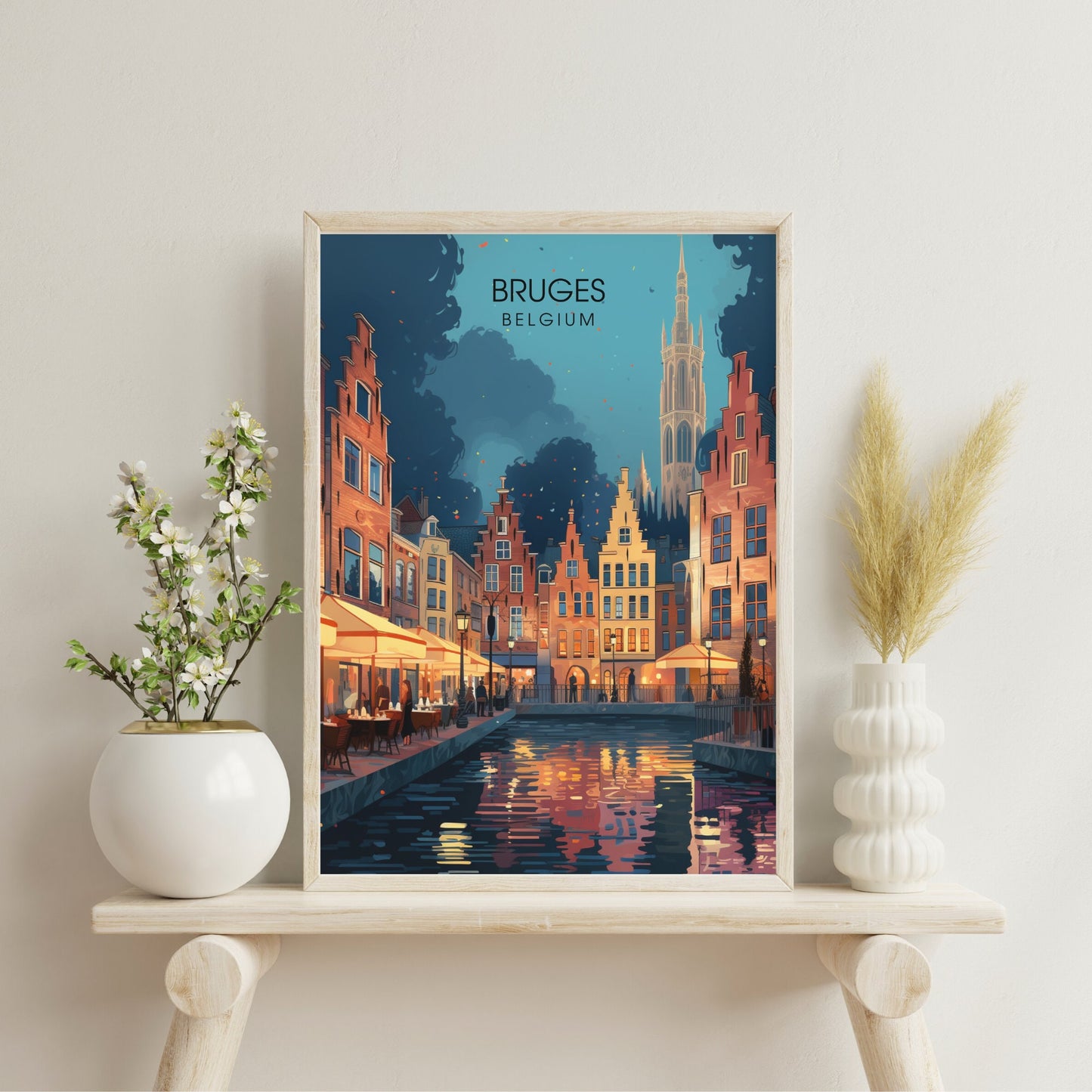 Affiche Bruges- Impression de voyage Bruges - Impression Bruges - Collection Souvenirs Belgique