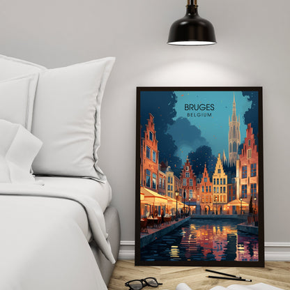 Affiche Bruges- Impression de voyage Bruges - Impression Bruges - Collection Souvenirs Belgique