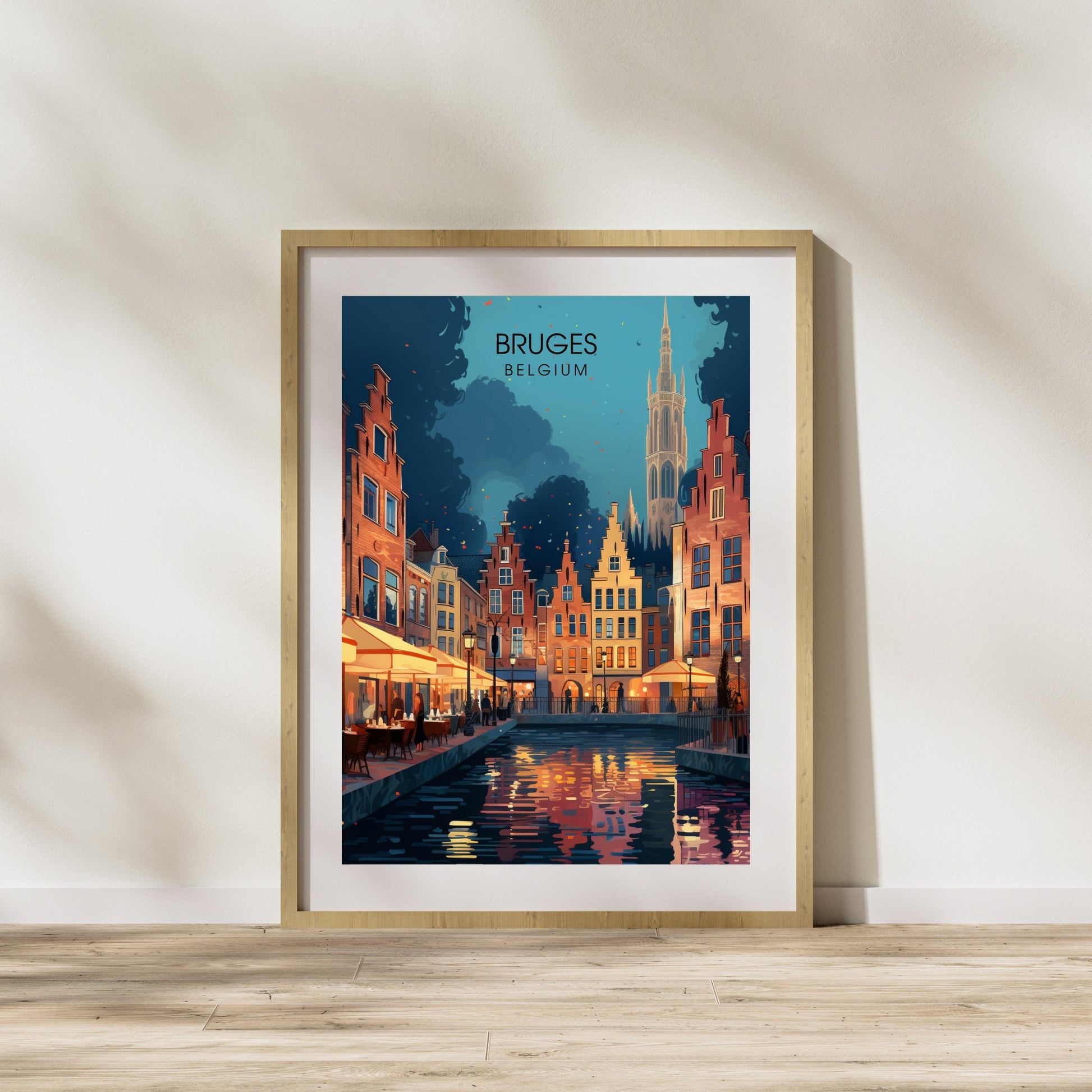 Affiche Bruges- Impression de voyage Bruges - Impression Bruges - Collection Souvenirs Belgique