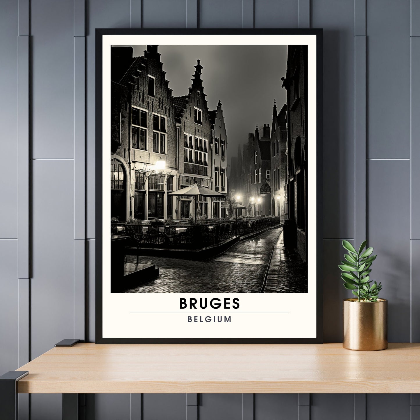 Affiche Bruges- Impression de voyage Bruges - Impression Bruges - Collection Souvenirs Belgique