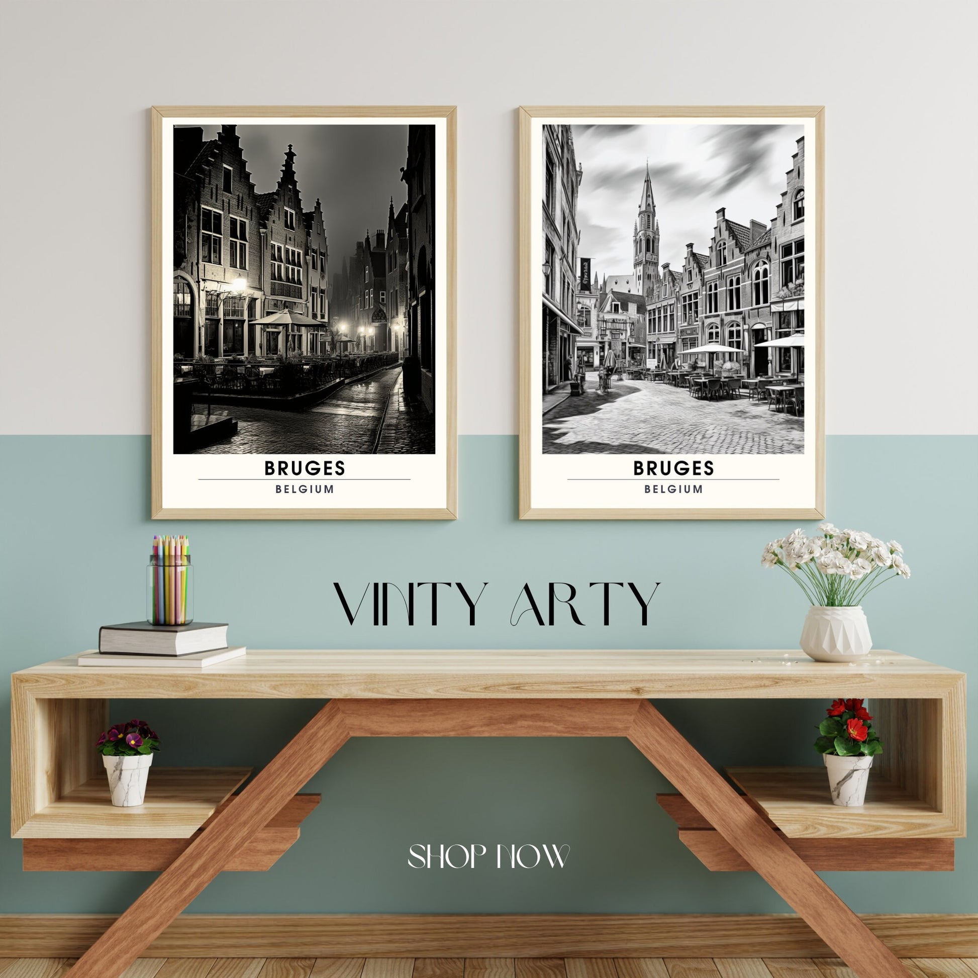 Affiche Bruges- Impression de voyage Bruges - Impression Bruges - Collection Souvenirs Belgique