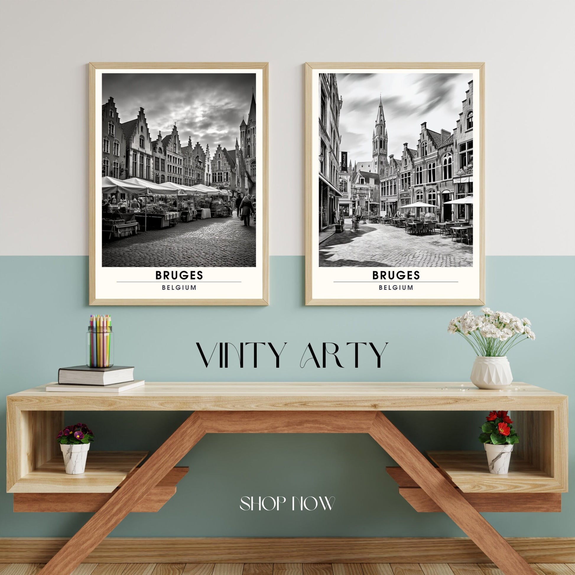 Affiche Bruges- Impression de voyage Bruges - Impression Bruges - Collection Souvenirs Belgique