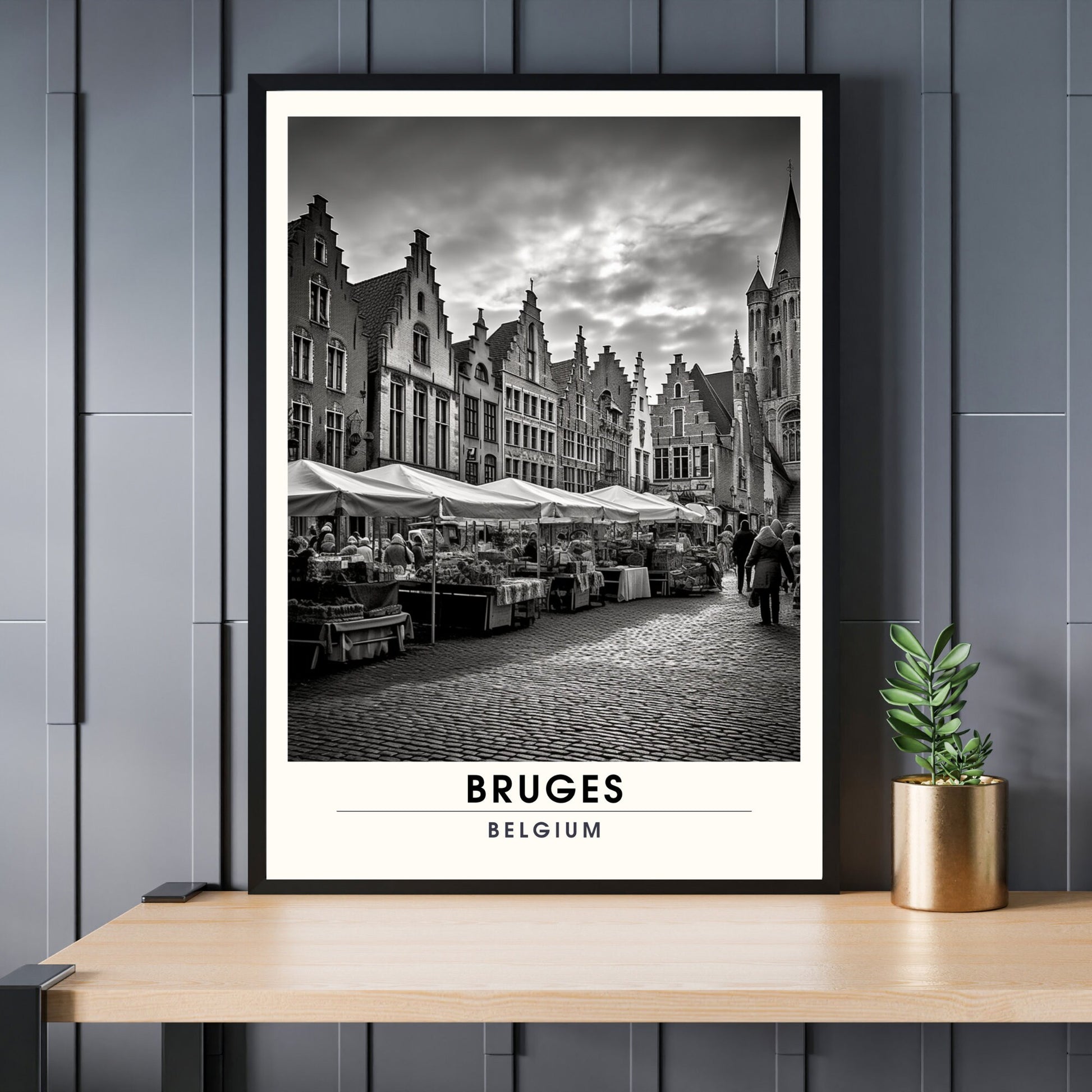 Affiche Bruges- Impression de voyage Bruges - Impression Bruges - Collection Souvenirs Belgique