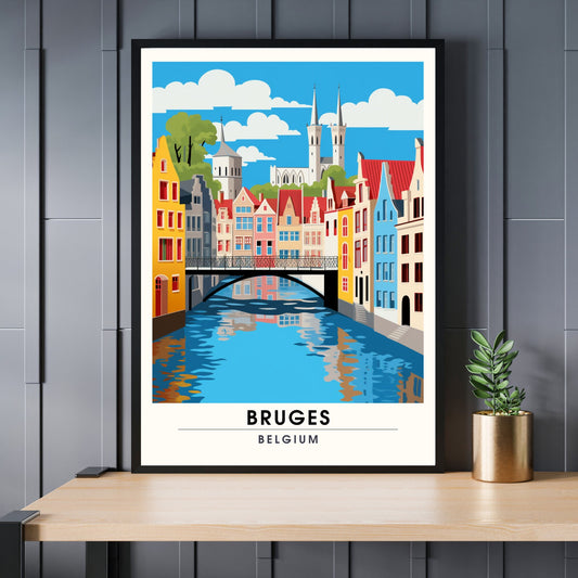 Affiche Bruges- Impression de voyage Bruges - Impression Bruges - Collection Souvenirs Belgique