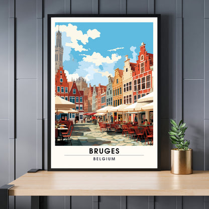 Affiche Bruges- Impression de voyage Bruges - Impression Bruges - Collection Souvenirs Belgique