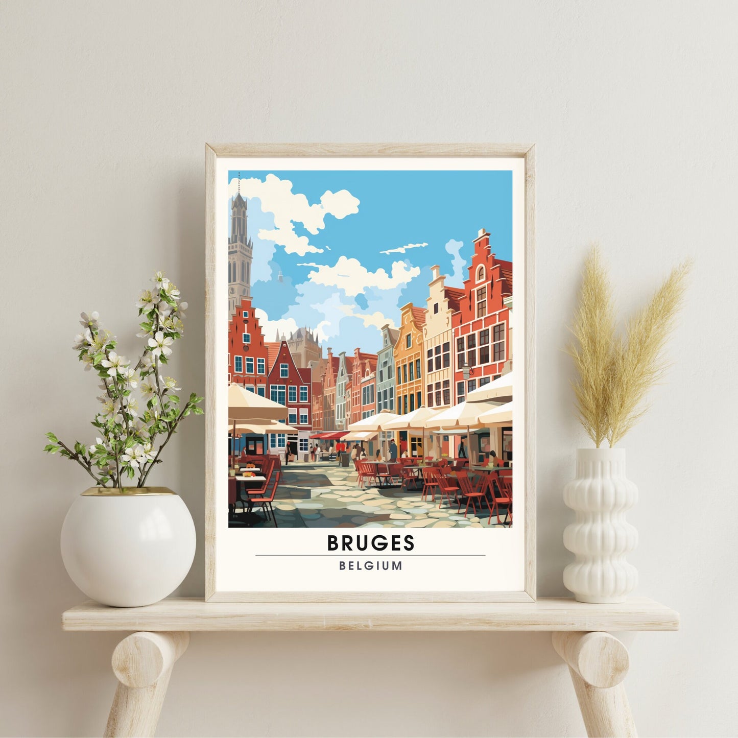 Affiche Bruges- Impression de voyage Bruges - Impression Bruges - Collection Souvenirs Belgique