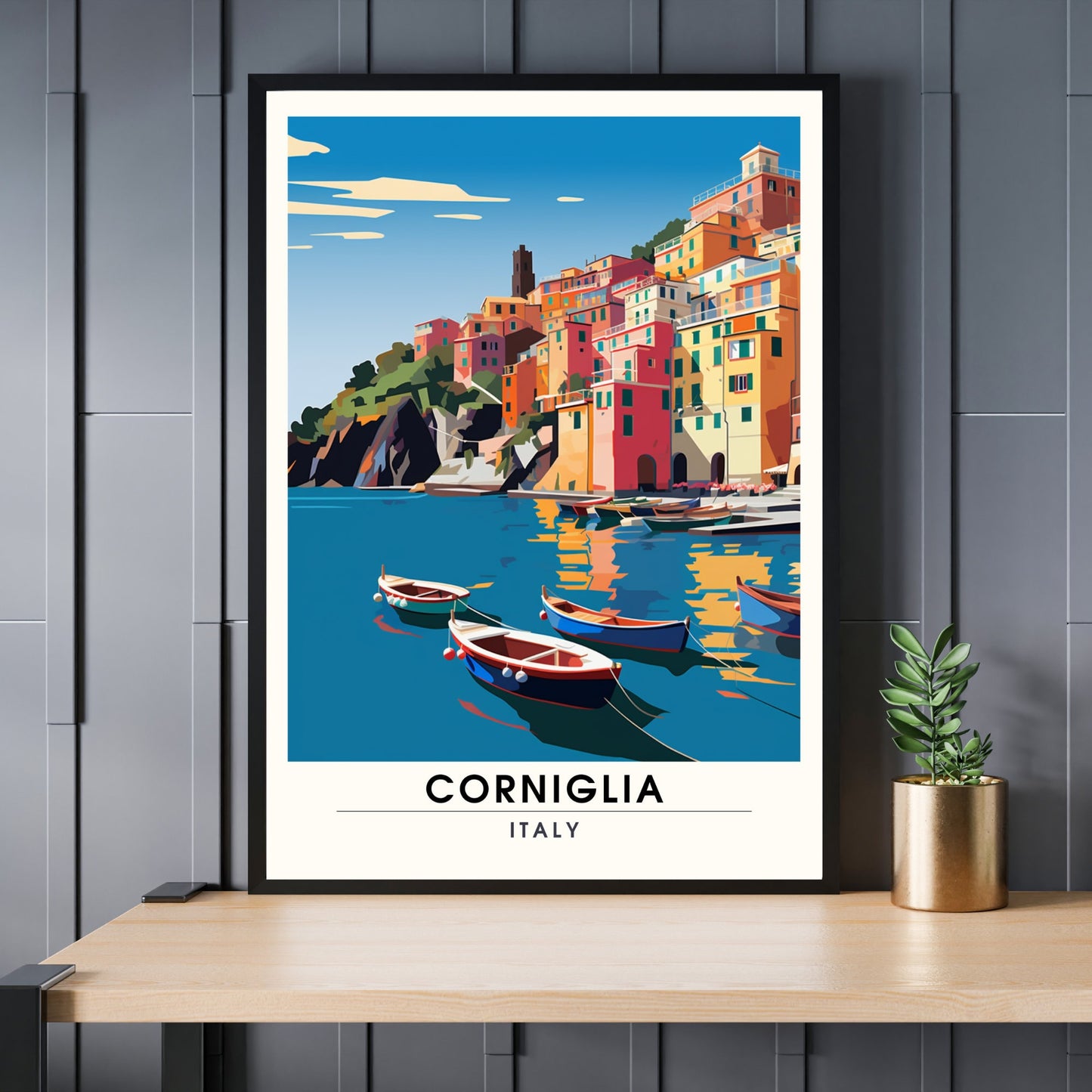 Affiche Corniglia, Italie | impression de voyage Corniglia | affiche Cinque Terre