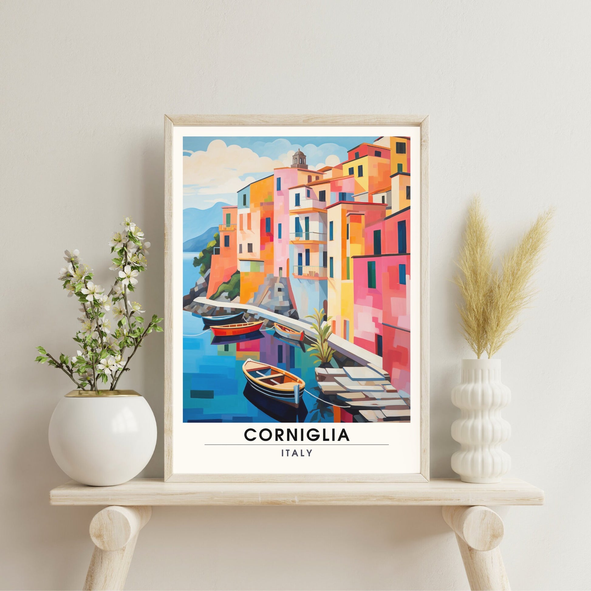 Impression Corniglia, Italie | Affiche de voyage Corniglia | affiche Cinque Terre