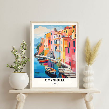 Impression Corniglia, Italie | Affiche de voyage Corniglia | affiche Cinque Terre