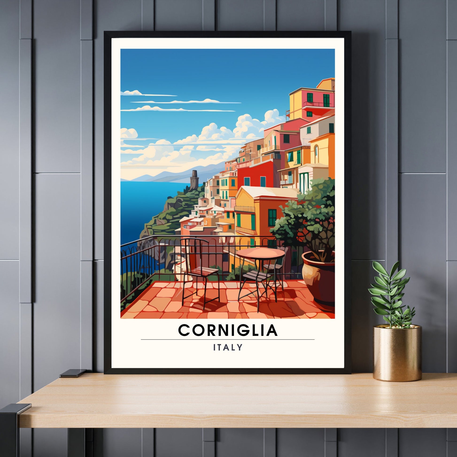 Affiche Corniglia, Italie | impression de voyage Corniglia | affiche de voyage Cinque Terre